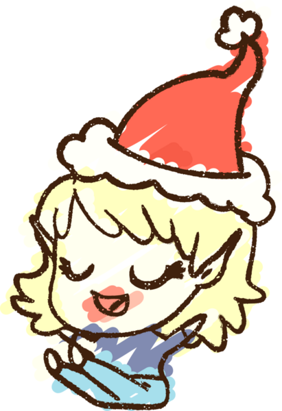 Bir insan tarafından çizilen Noel Elf Tebeşiri