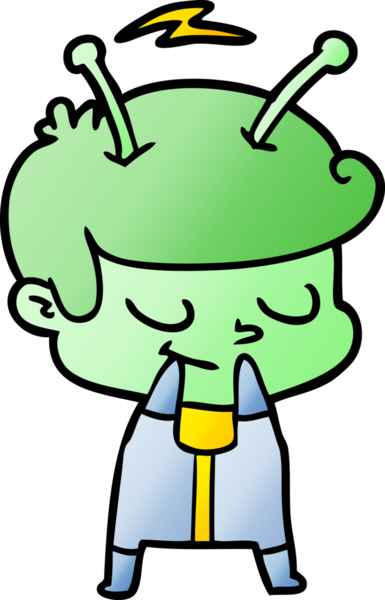 Bir insan tarafından çizilmiş, içine kapanık bir uzay adamı.