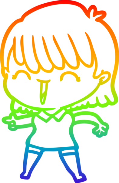 gökkuşağı gradyan çizimi bir insan tarafından çizilmiş bir karikatür kadın