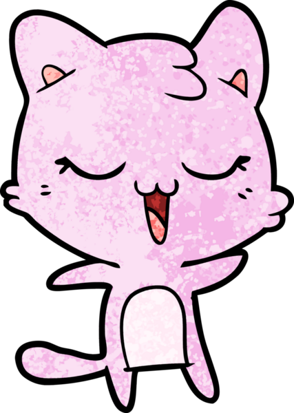 Bir insan tarafından çizilmiş çizgi film kedisi.