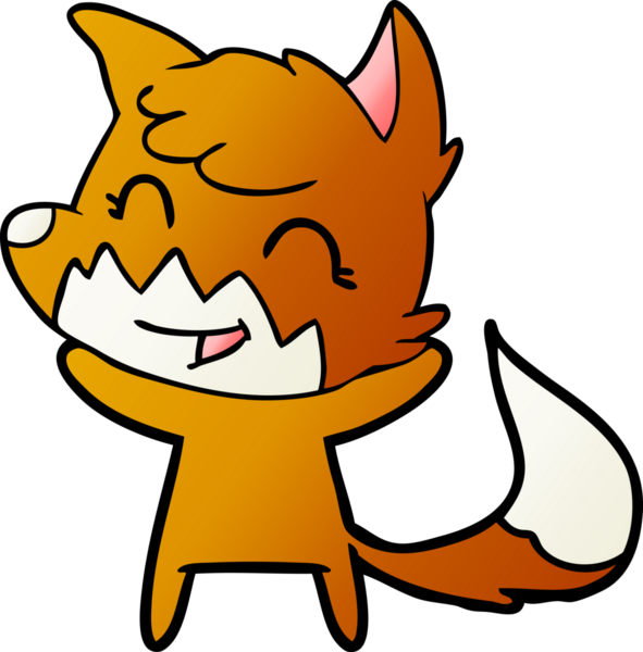 Bir insan tarafından çizilmiş tilki çizgi film karakteri