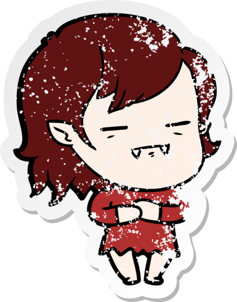 Bir insan tarafından çizilmiş ölümsüz vampir bir kızın sıkıntılı çıkartması.