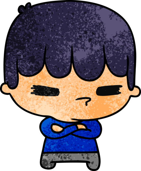 Bir kawaii 'nin insan tarafından çizilmiş sevimli çapraz çocuk çizimi.