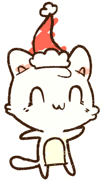 Bir insan tarafından çizilen Noel Kedisi Tebeşiri