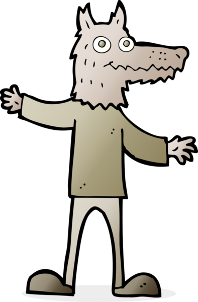 Bir insan tarafından çizilmiş bir kurt adam.