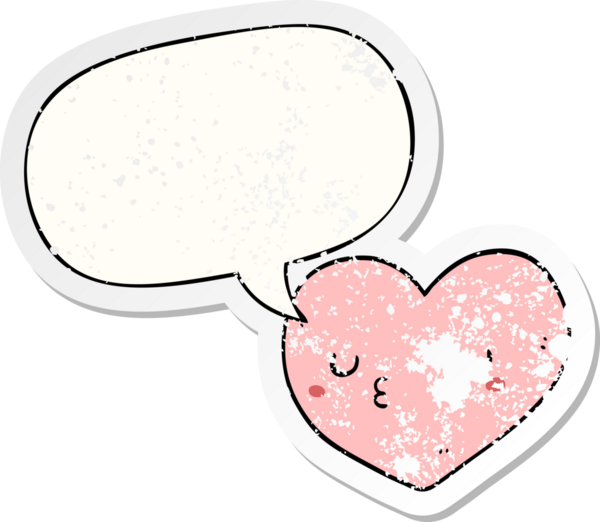 Bir insan tarafından çizilmiş, kederli, eski bir çıkartma.