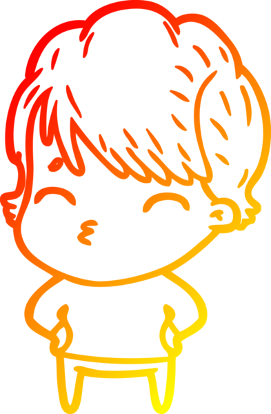 Bir insan tarafından çizilmiş bir karikatür kadın çizimi.