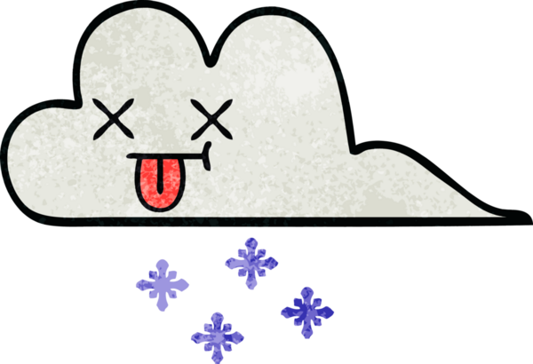 Bir insan tarafından çizilmiş bir kar bulutunun retro grunge dokusu