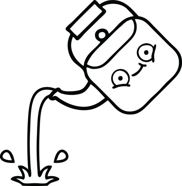 Bir insan tarafından çizilen çaydanlığın çizgi çizimi