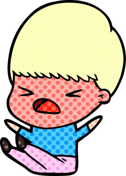 Çizgi film bir insan tarafından çizilmiş stresli adam