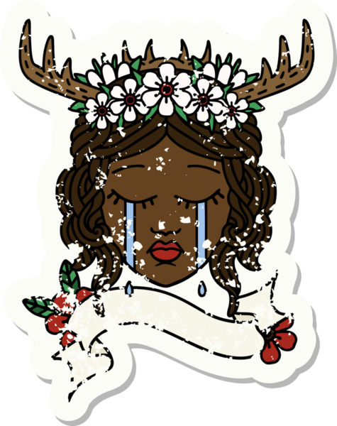 Bir insan tarafından çizilmiş Retro Dövme Tarzı İnsan Druidi