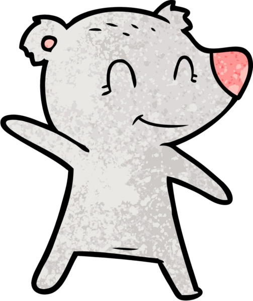 Bir insan tarafından çizilmiş gülümseyen ayı