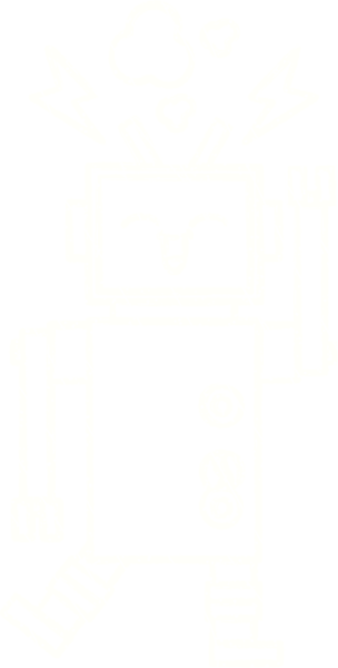 Bir insan tarafından çizilen Sallanan Robot Tebeşiri