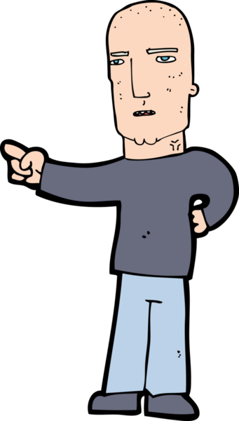 Bir insan tarafından çizilmiş sert adam çizgi filmi.