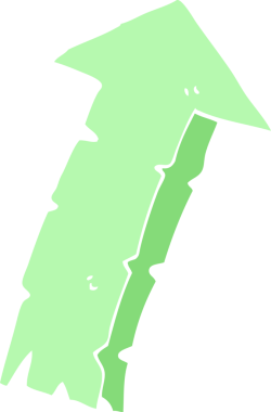 bir insan tarafından çizilen okun düz renk çizimi