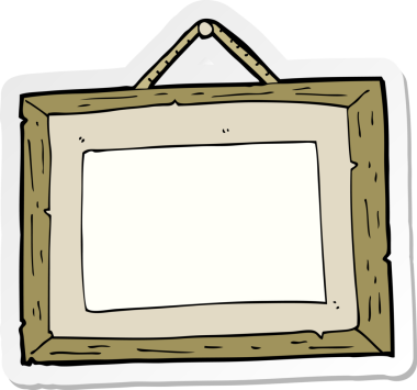 Bir insan tarafından çizilmiş bir karikatür çerçevesinin etiketi