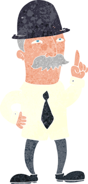 Bir insan tarafından çizilmiş melon şapkalı bir adam.