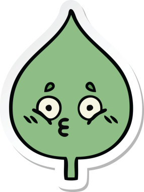 Bir insan tarafından çizilmiş sevimli bir çizgi film yaprağının çıkartması.