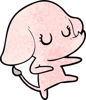 Bir insan tarafından çizilmiş şirin bir fil.