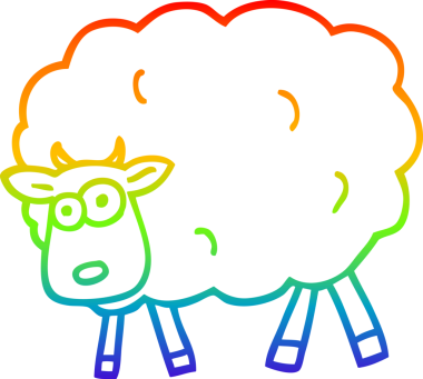 gökkuşağı gradyanı çizimi bir insan tarafından çizilmiş bir çizgi koyun