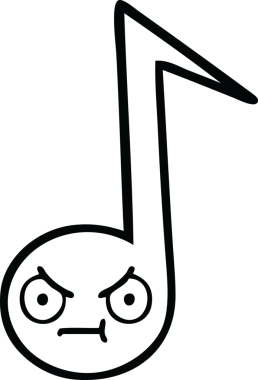 Bir insan tarafından çizilmiş bir notanın çizgi çizimi