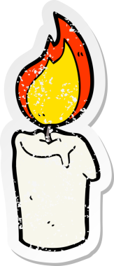 Bir insan tarafından çizilmiş karikatür mumunun sıkıntılı çıkartması.