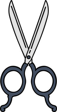 Bir insan tarafından çizilmiş geleneksel bir makas dövmesi.