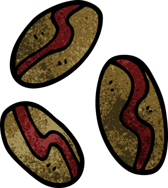 Bir insan tarafından çizilmiş kahve çekirdeği karalaması.