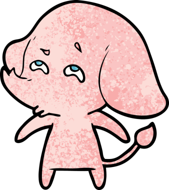 Bir insan tarafından çizilmiş karikatür fili