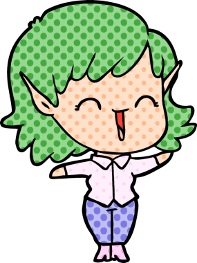 Bir insan tarafından çizilmiş bir elf kızı.