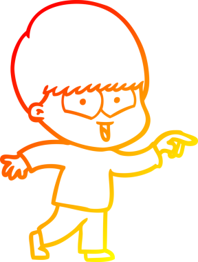 Bir insan tarafından çizilen mutlu bir çocuğun sıcak çizgi çizimi.