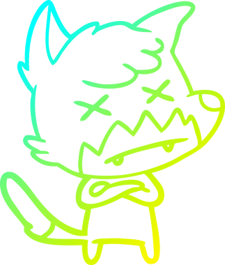 Bir insan tarafından çizilmiş ölü tilki çizgi filmi.