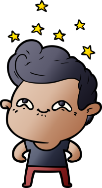 Bir insan tarafından çizilmiş heyecanlı bir çizgi film.