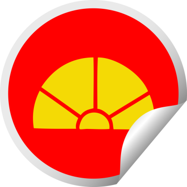 Bir insan tarafından çizilmiş bir matematik aletinin dairesel kabuk soyma etiketi.