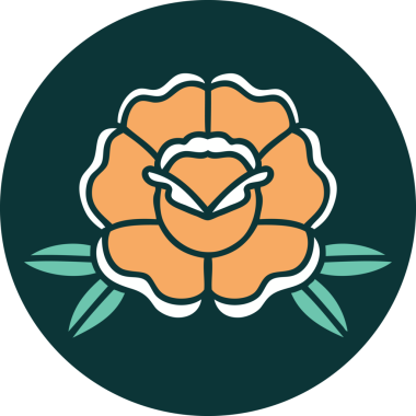 Bir insan tarafından çizilmiş bir çiçeğin ikonik dövme şekli