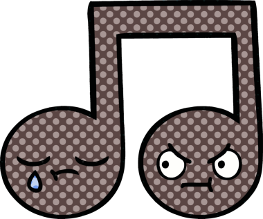 Bir insan tarafından çizilmiş bir notanın çizgi roman tarzı karikatürü