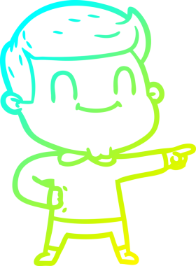 Bir insan tarafından çizilmiş karikatür cana yakın bir adamın çizimi.