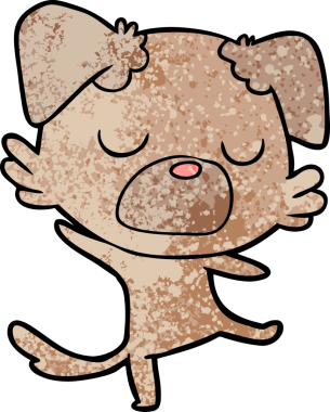 Bir insan tarafından çizilmiş çizgi film köpeği.