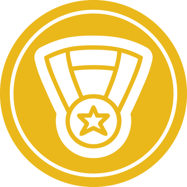 Bir insan tarafından çizilmiş madalya ödülü simgesi