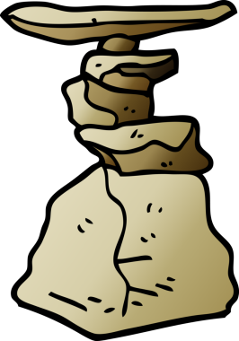 Bir insan tarafından çizilmiş karikatür yığını.