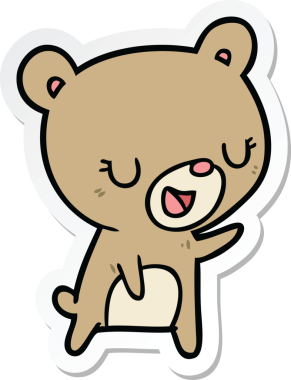 Bir insan tarafından çizilmiş çizgi film ayısının çıkartması.