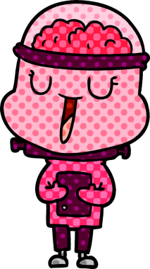 Bir insan tarafından çizilmiş mutlu çizgi film robotu