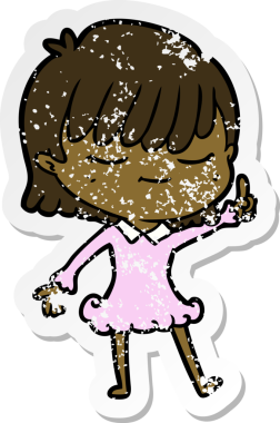 Bir insan tarafından çizilmiş karikatür bir kadının sıkıntılı çıkartması.