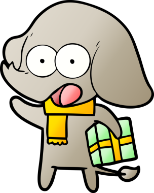 Bir insan tarafından çizilmiş şirin bir fil.