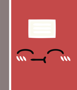 Bir insan tarafından çizilmiş düz renkli bir defter çizimi