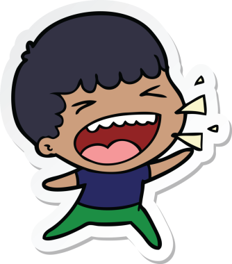 Bir insan tarafından çizilmiş bir karikatür çıkartması.