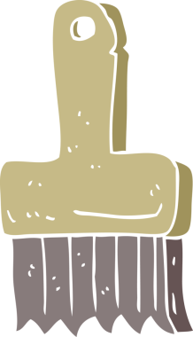 Bir insan tarafından çizilen fırçanın düz renk çizimi