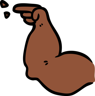 bir insan tarafından çizilmiş kaslı bir kol.