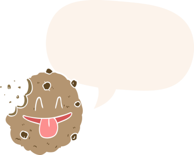 bir insan tarafından çizilmiş, konuşma baloncuklu çizgi film kurabiyesi.