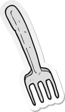 Bir insan tarafından çizilmiş bir karikatür çatalının çıkartması.